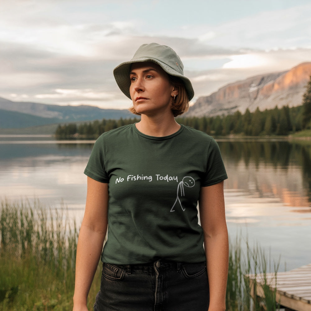 alt=Novelty fishing humor T-shirt with stickman sad face – unique gift for fishermen