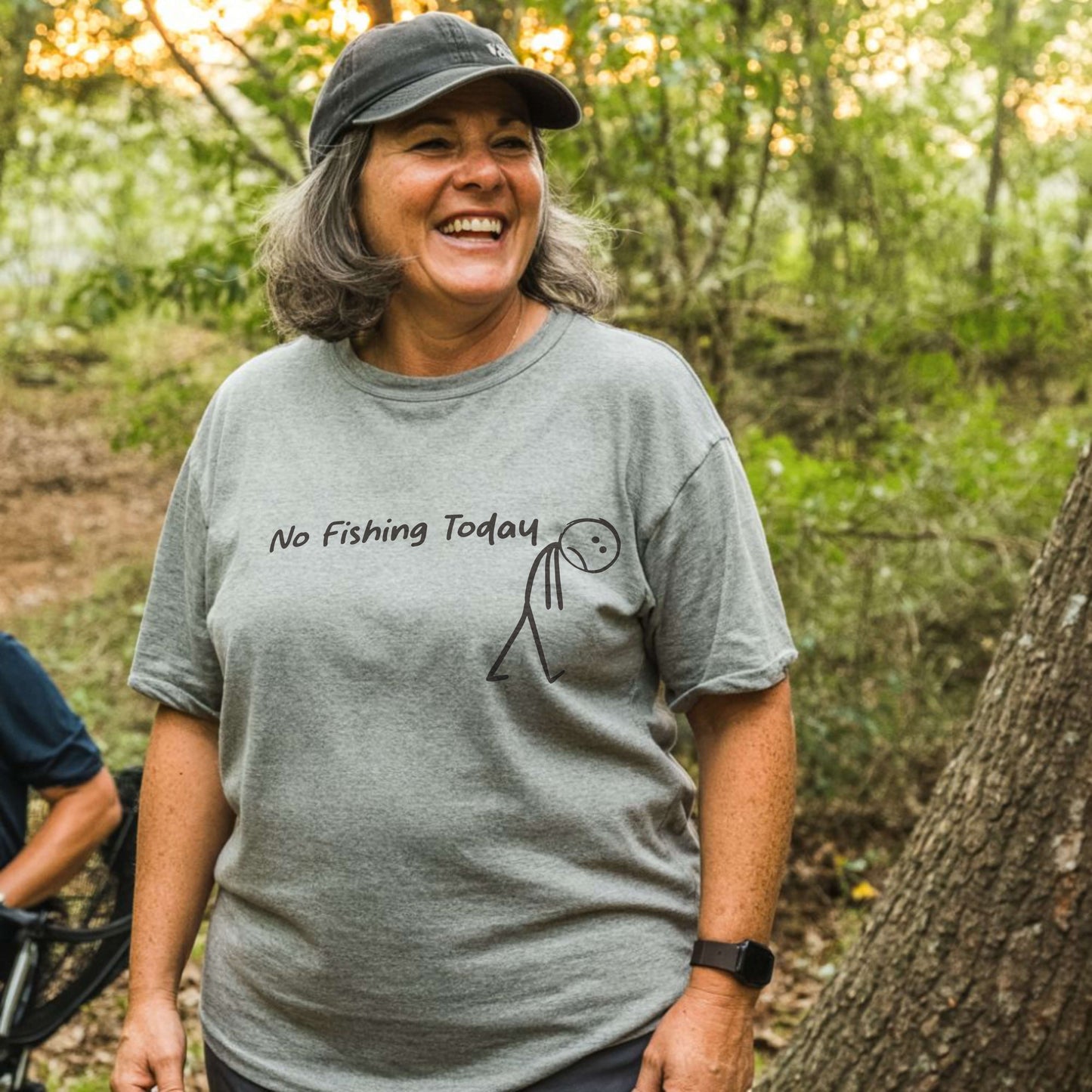 alt=Fishing gift for dad – funny No Fishing Today T-shirt for anglers who can’t go fishing