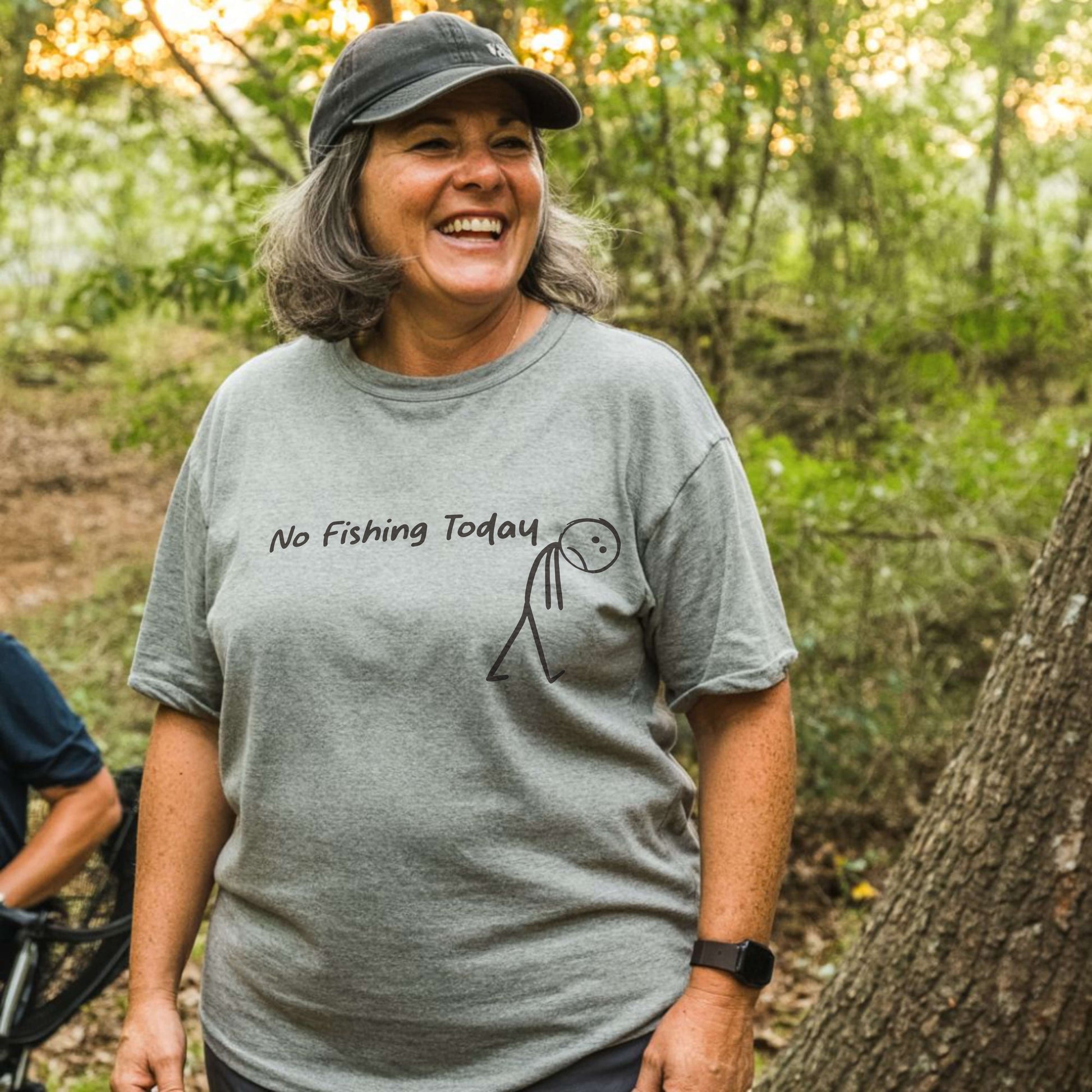 alt=Fishing gift for dad – funny No Fishing Today T-shirt for anglers who can’t go fishing