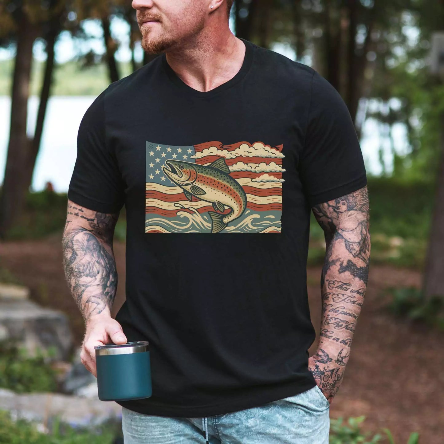 USA Fish Flag T-Shirt