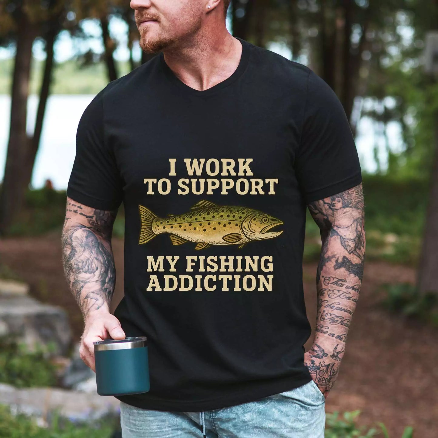 Fishing addiction T-shirt