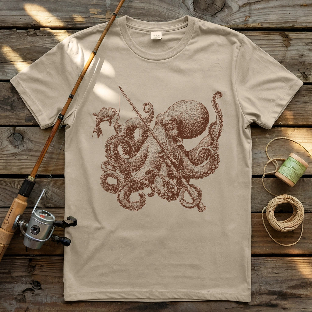 Octopus Goes Fishing T-shirt
