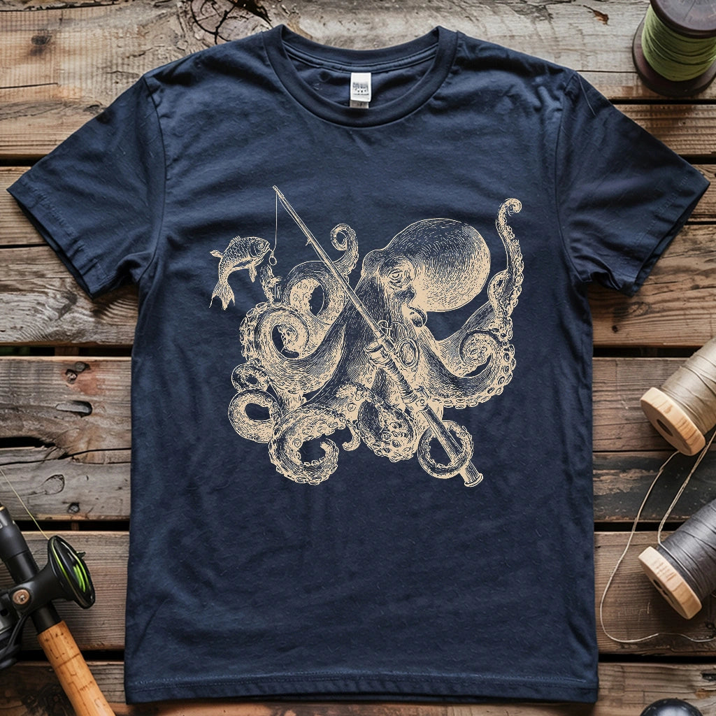 Octopus Goes Fishing T-shirt