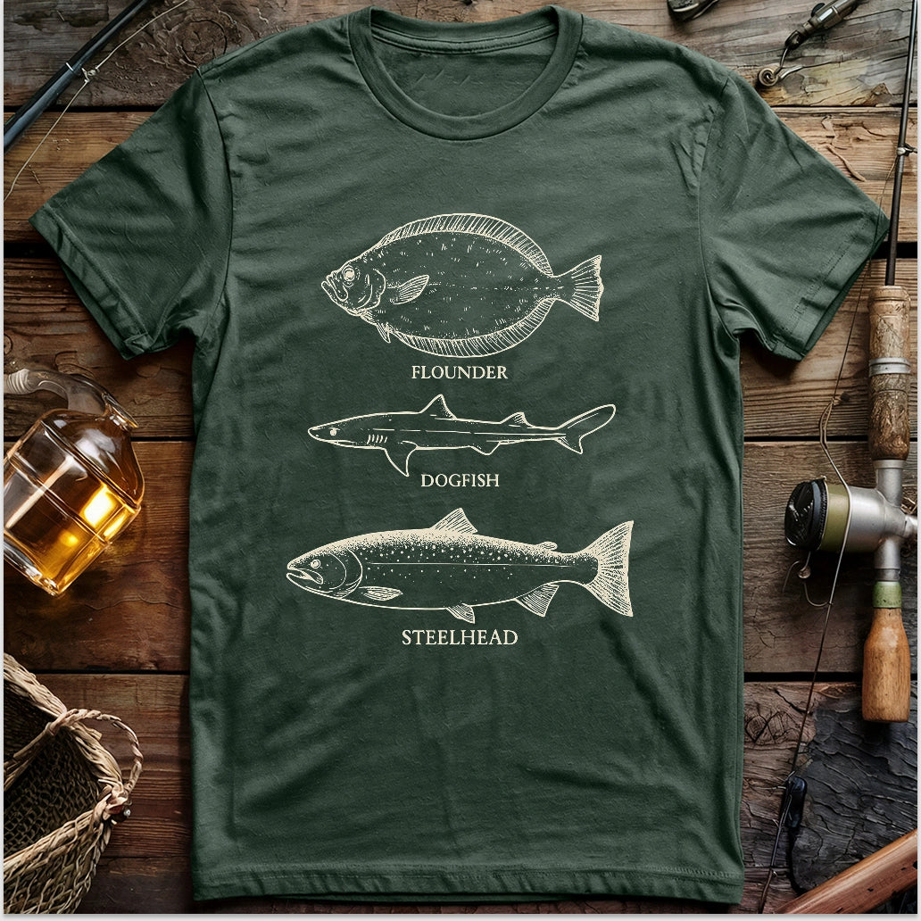 Flounder Dogfish Steelhead T-shirt