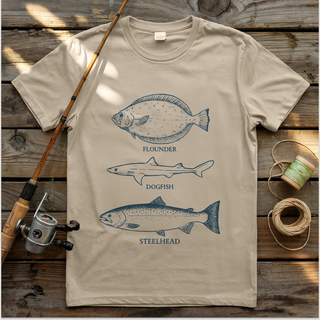 Flounder Dogfish Steelhead T-shirt